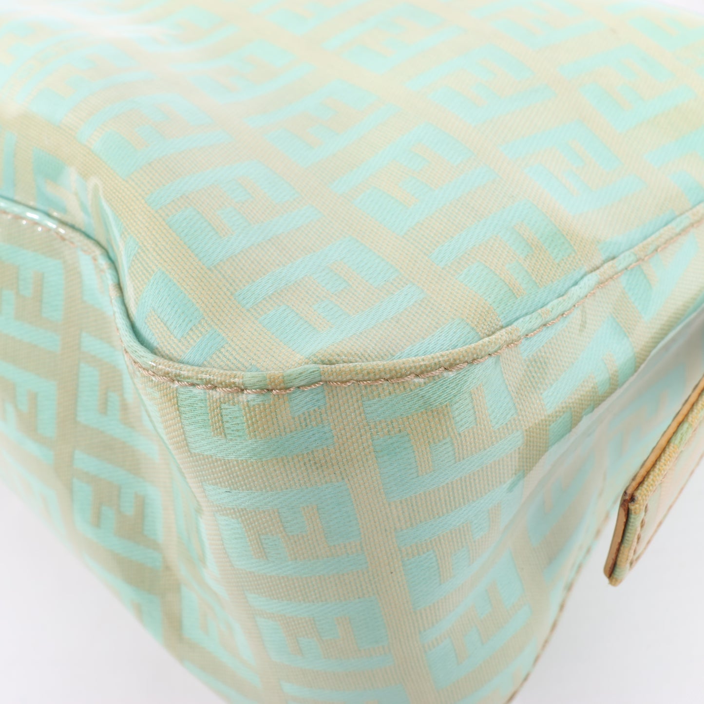 FENDI Baguette Zucchino Coating Canvas Shoulder bag in Green