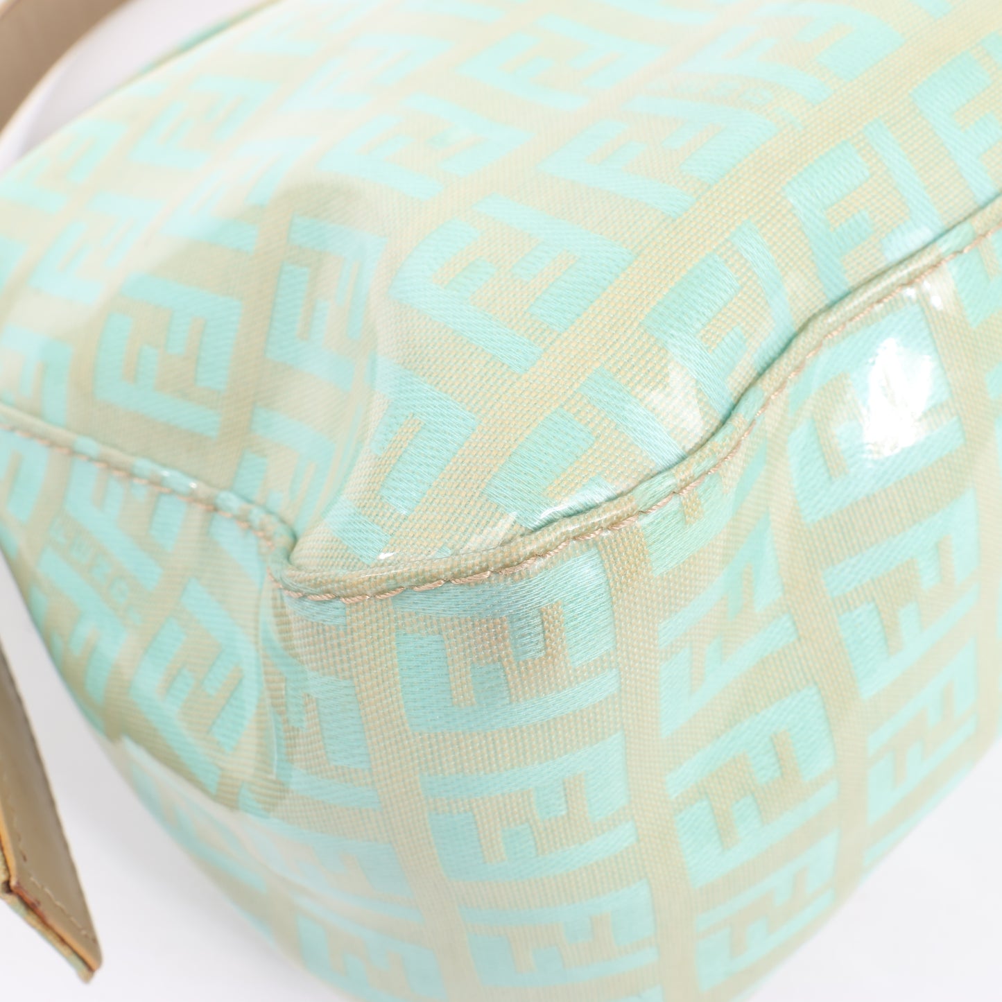 FENDI Baguette Zucchino Coating Canvas Shoulder bag in Green