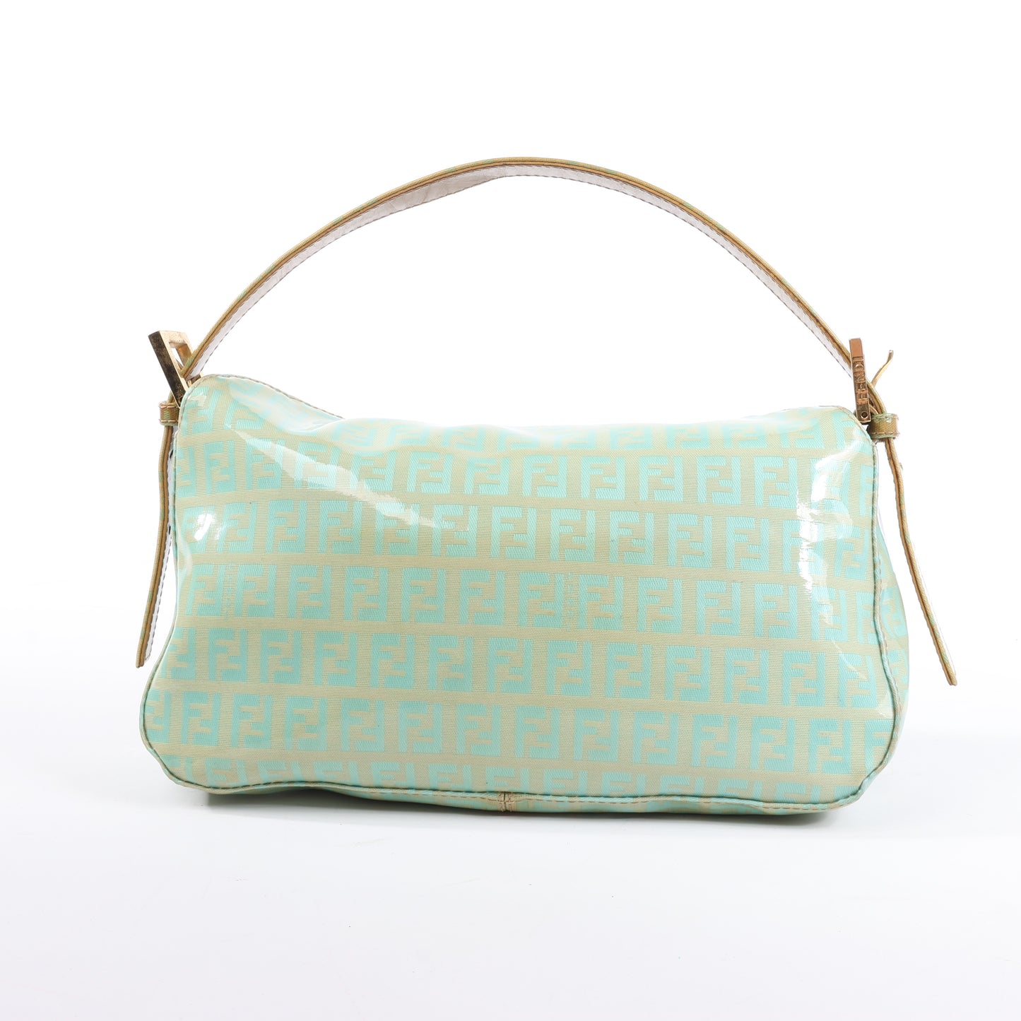 FENDI Baguette Zucchino Coating Canvas Shoulder bag in Green