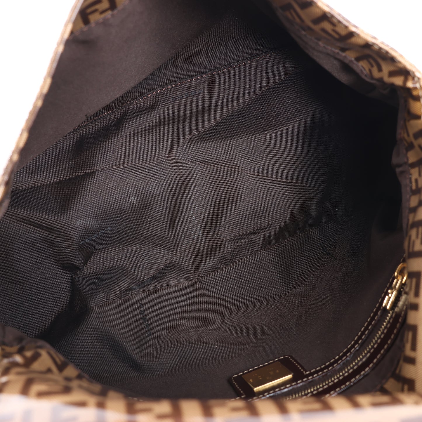 Sac à bandoulière FENDI Zucchino Mamma Baguette en émail marron 26325