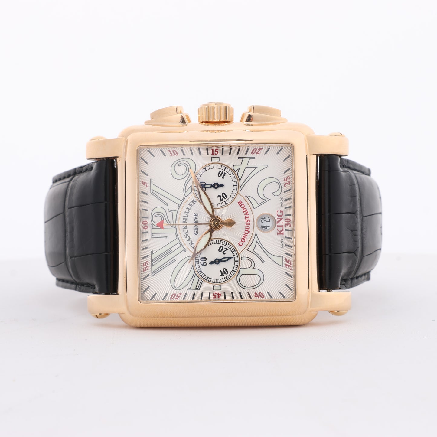 Franck Muller Conquistador Cortez 10000 H CC Leather x RS AT Silver-Face Watch