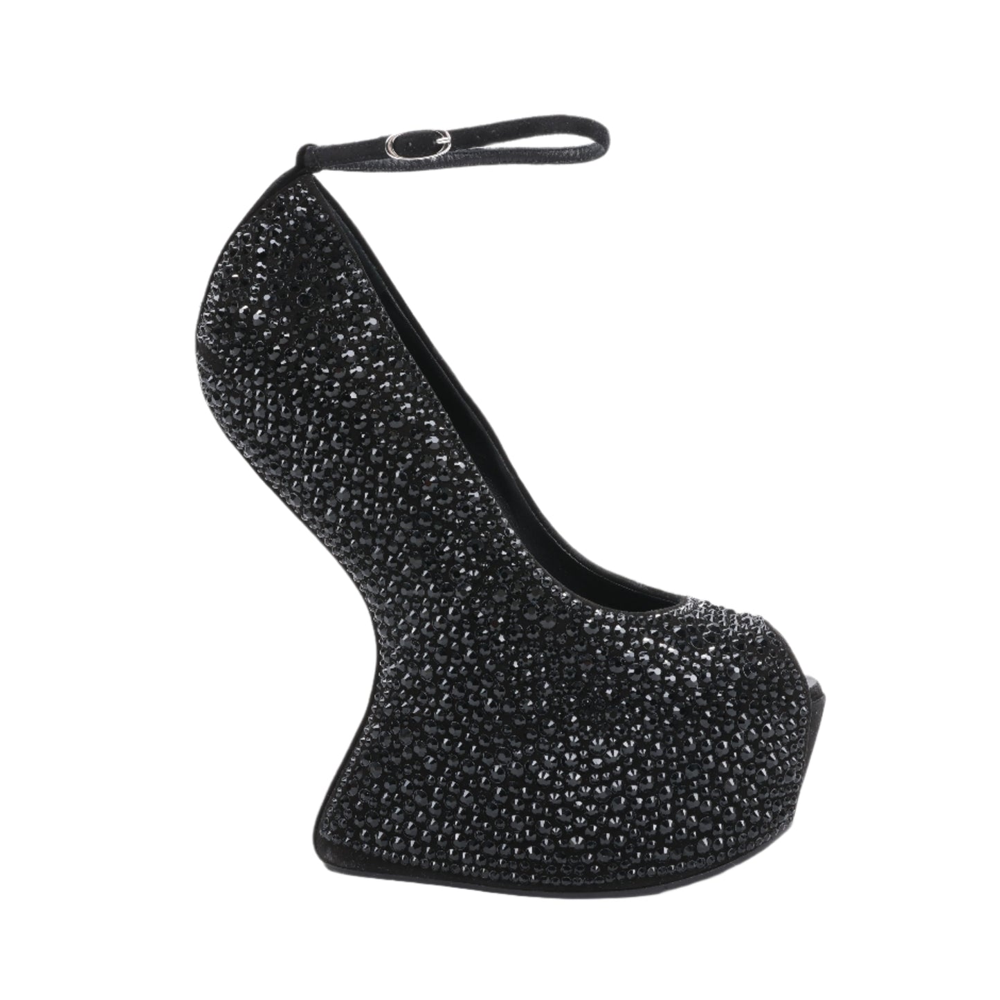 Giuseppe Zanotti Swarovski Crystal No-Heel Platform Wedges - Size 38 EU