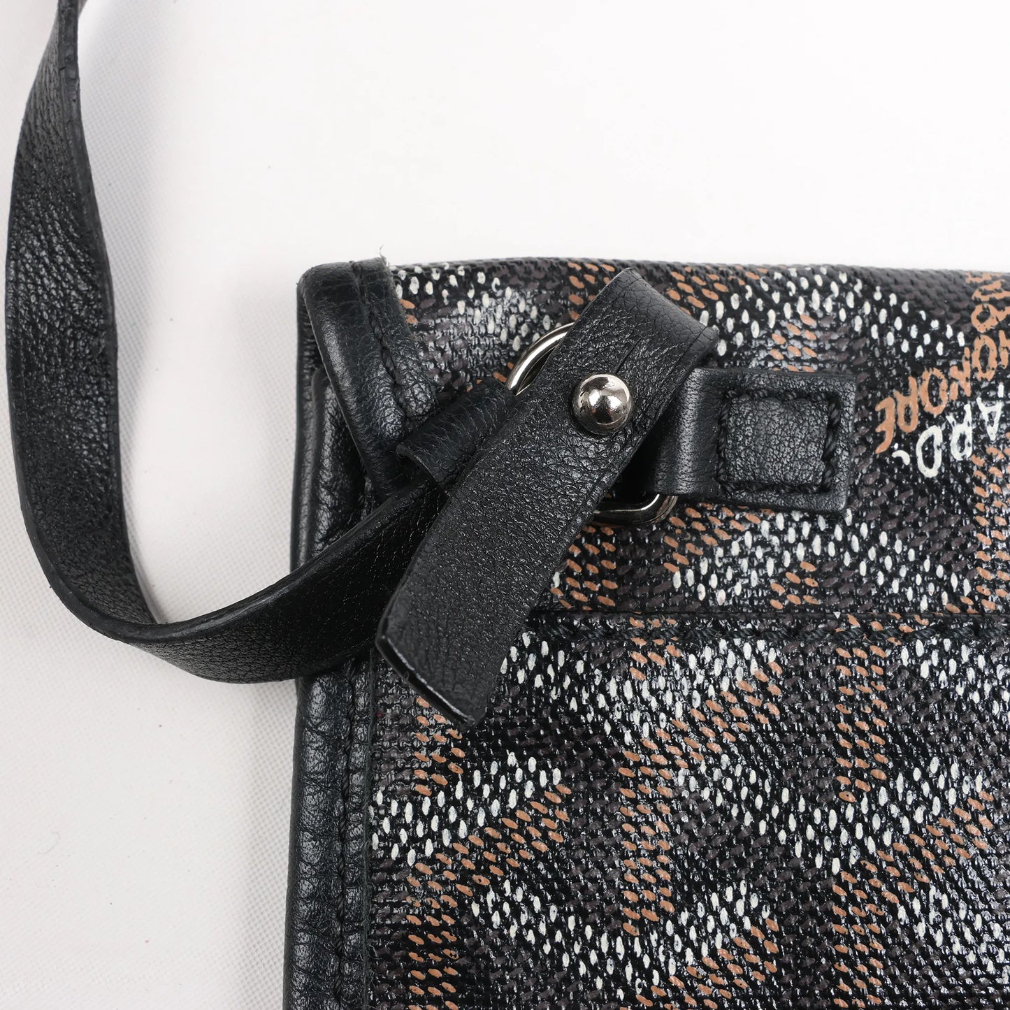 Goyard Saint Louis PM PVC & Leather Shoulder Bag in Black