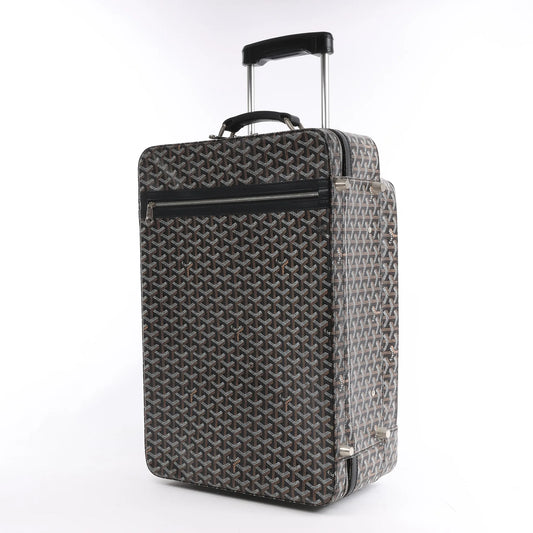 Goyard Trolle PM PVC x Leather Travel Bag in Brown