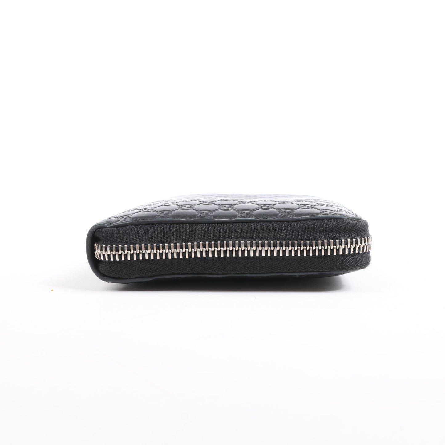 Grand portefeuille zippé Gucci Microguccissima noir