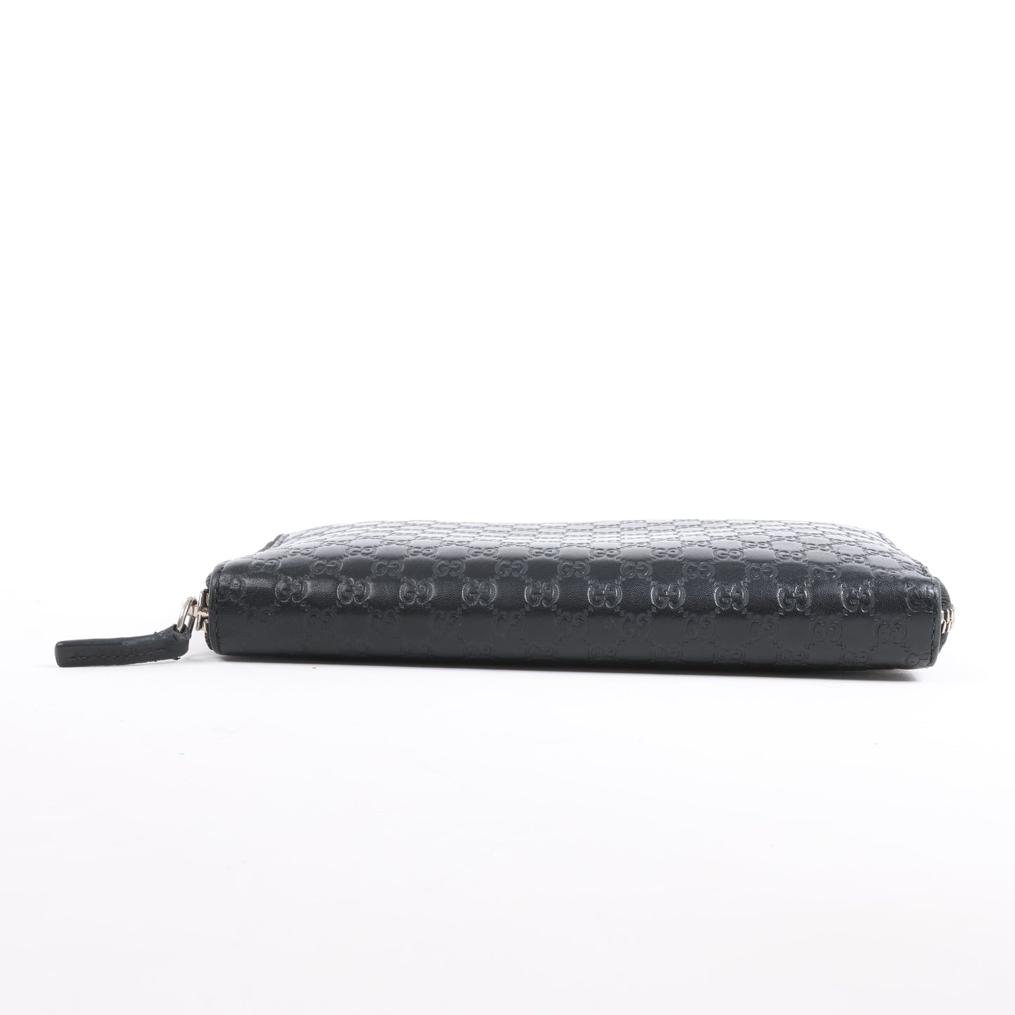 Grand portefeuille zippé Gucci Microguccissima noir