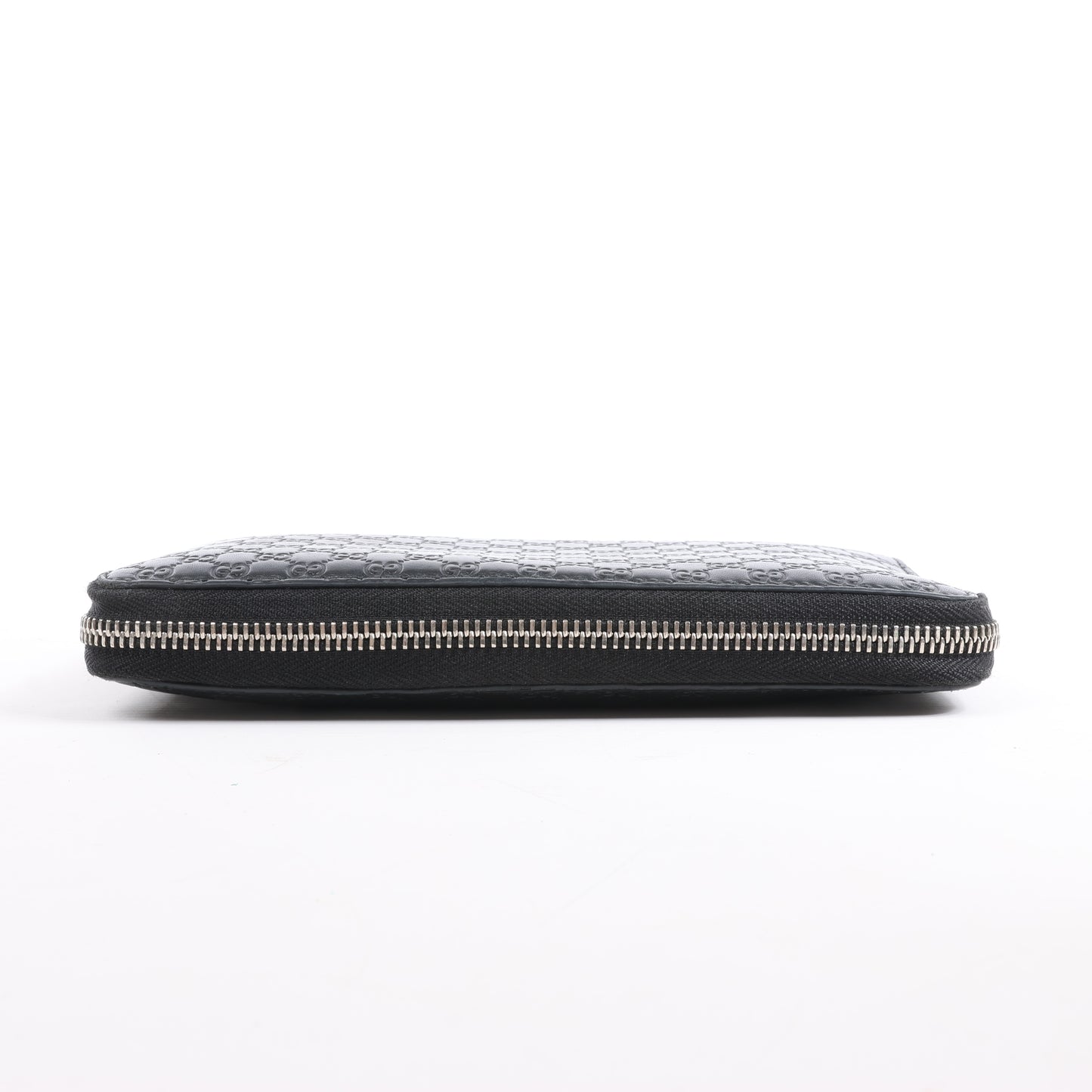 Grand portefeuille zippé Gucci Microguccissima noir