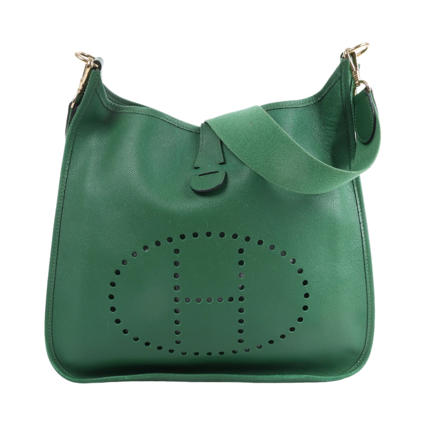 Hermès Evelyne 1 33 GM Cushbell Vert bengale Garnitures en métal doré □B: 1998
