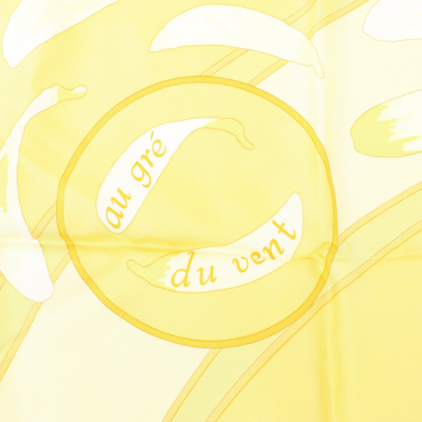 Hermès Carré 90 "Au gre du vent" Silk handkerchief in Yellow