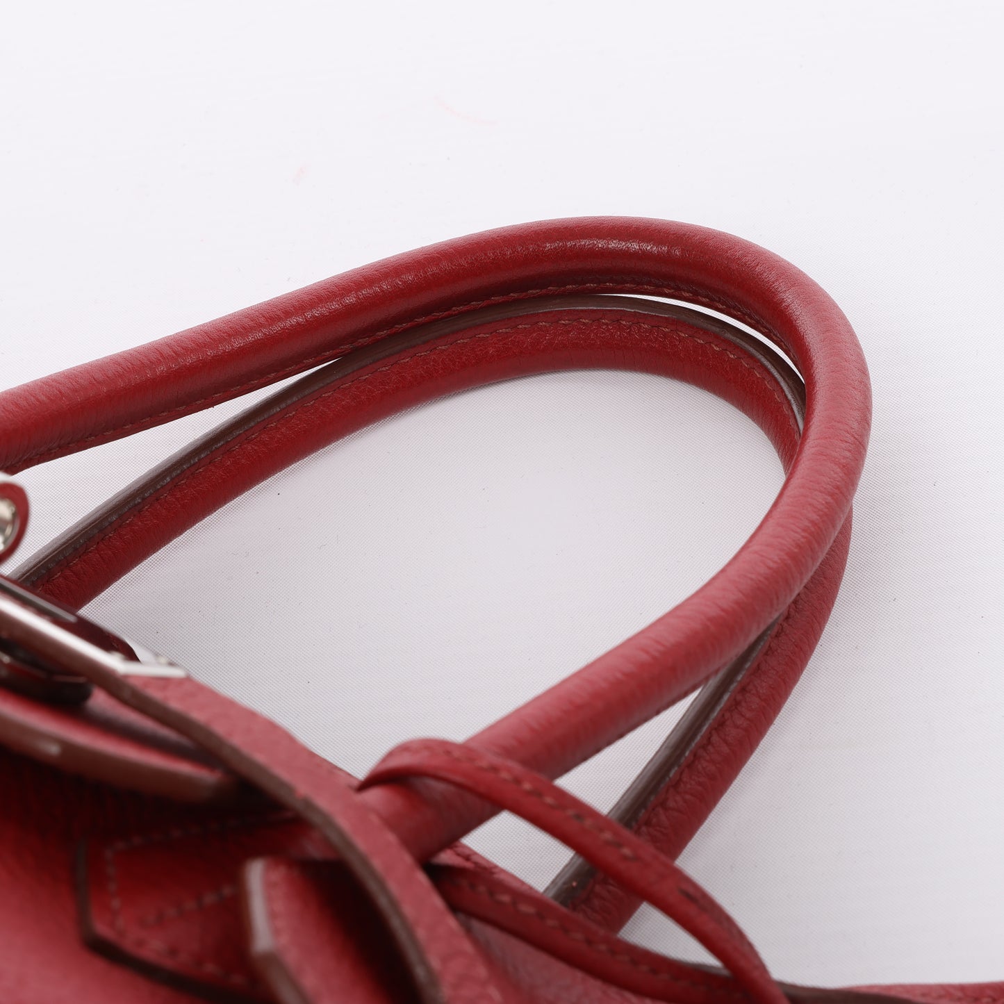 HERMES Birkin 35 Taurillon Clemence Rouge Garance Silver Metal Fittings □M: 2009