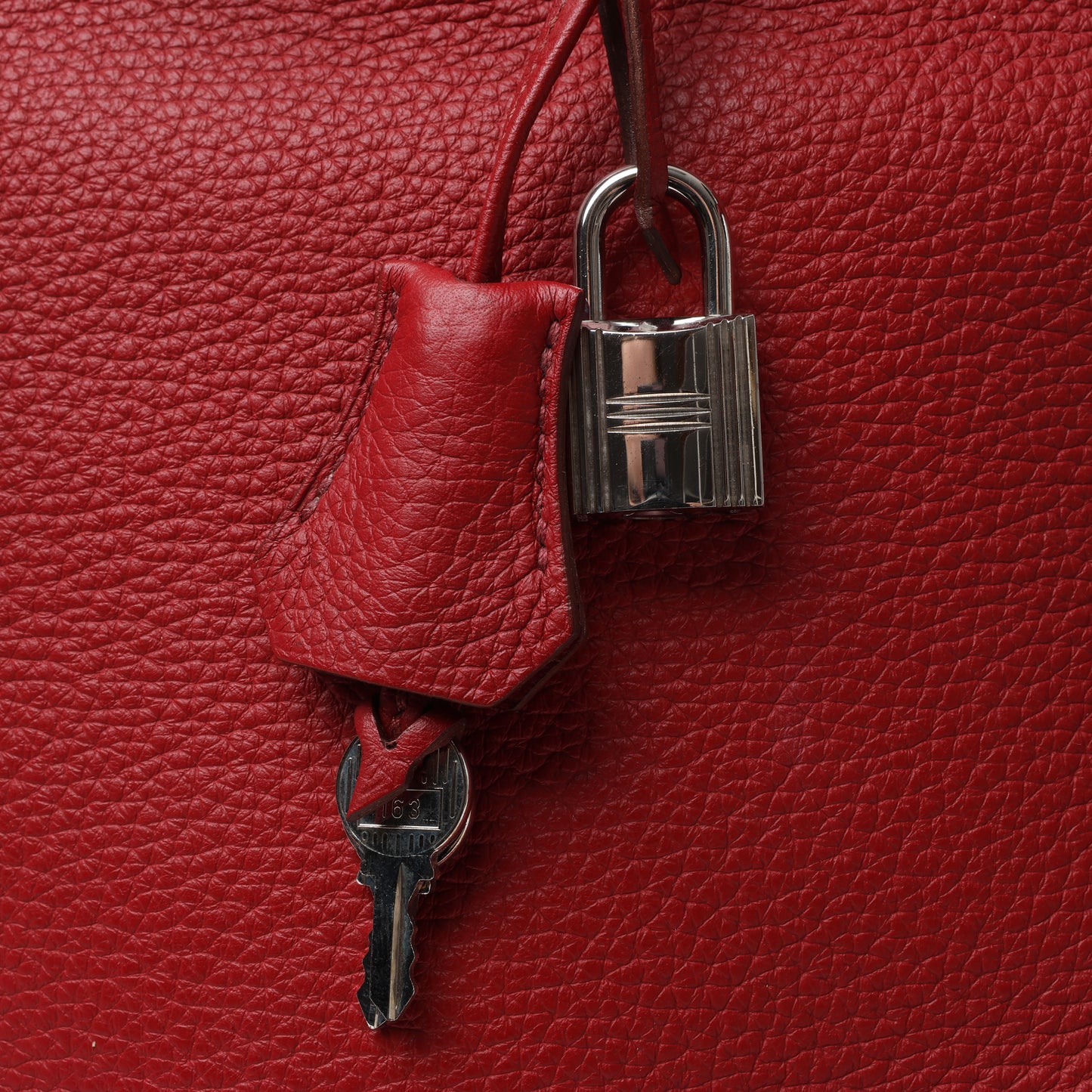 HERMES Birkin 35 Taurillon Clemence Rouge Garance Silver Metal Fittings □M: 2009
