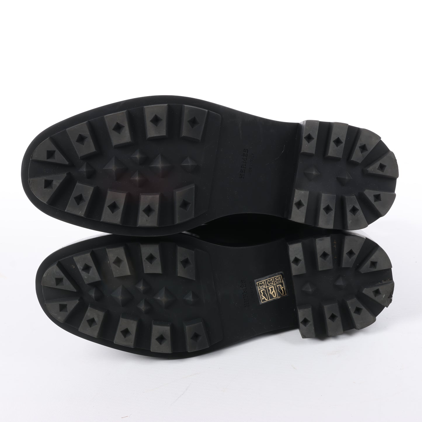 Hermes Funk Lederstiefelette Kelly Metal Fittings in Schwarz, Größe 38,5 EU