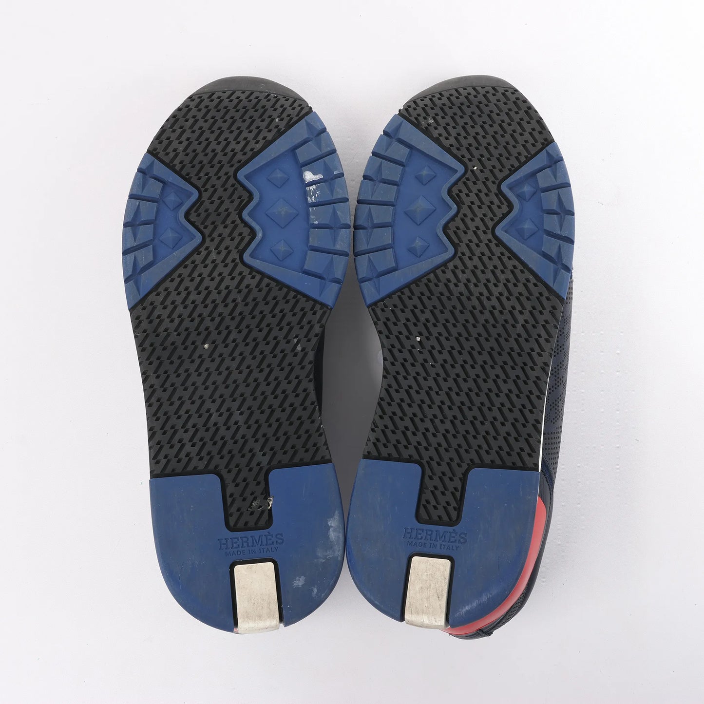 Hermès Addict Leather Sneakers in Navy Blue, Size 43 EU