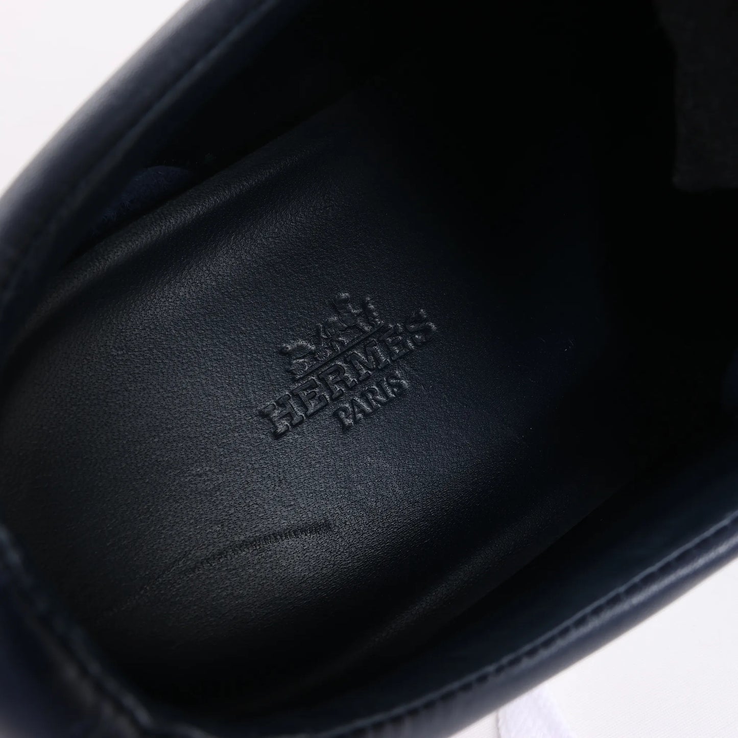 Hermès Addict Leather Sneakers in Navy Blue, Size 43 EU