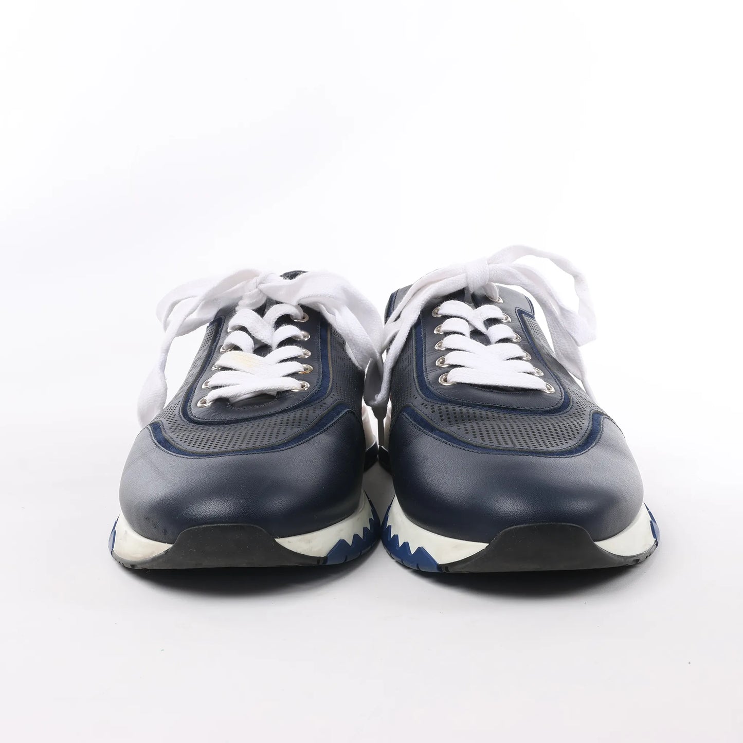 Hermès Addict Leather Sneakers in Navy Blue, Size 43 EU
