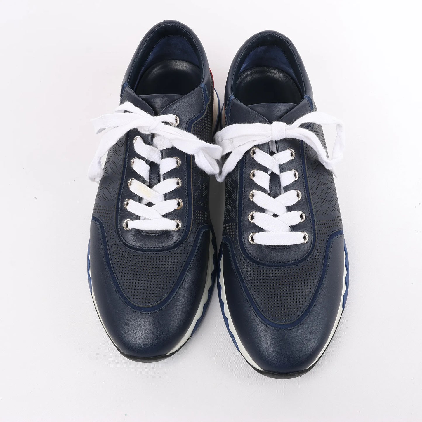 Hermès Addict Leather Sneakers in Navy Blue, Size 43 EU