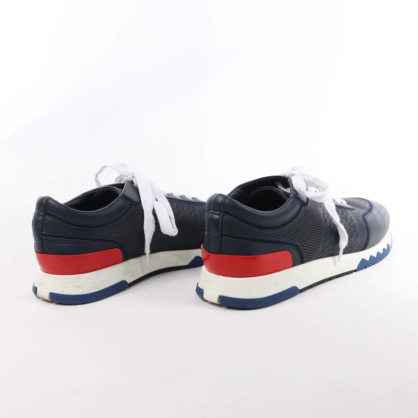 Hermès Addict Leather Sneakers in Navy Blue, Size 43 EU