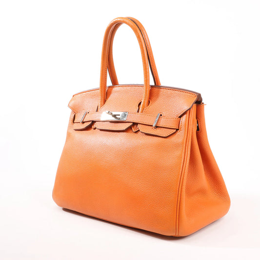 HERMES Birkin 30 Le Tournay Togo Handbag in Orange □N:2010
