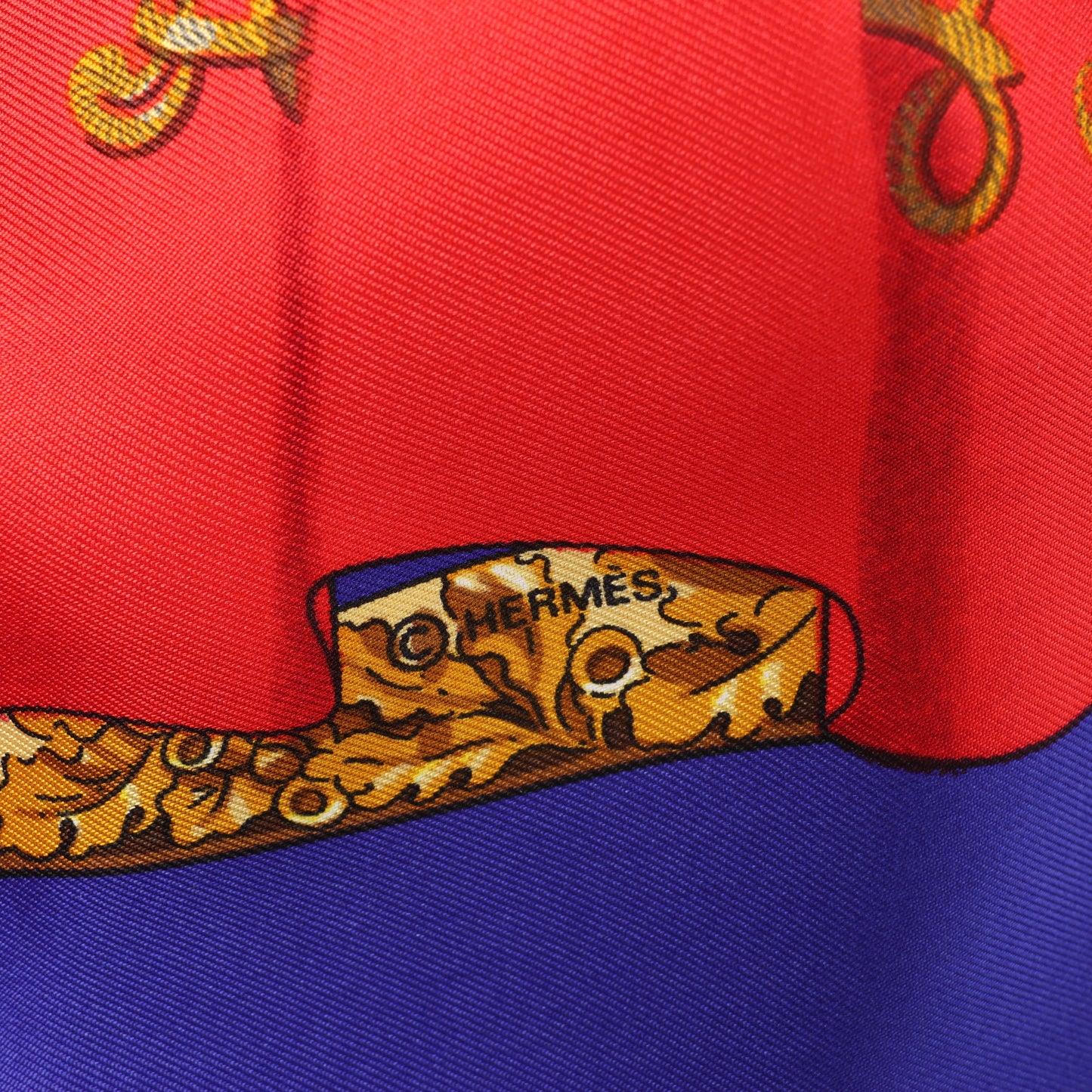 Hermès Carré 90 „Souvenirs de Paris“ Schal aus 100 % Seide in Blau
