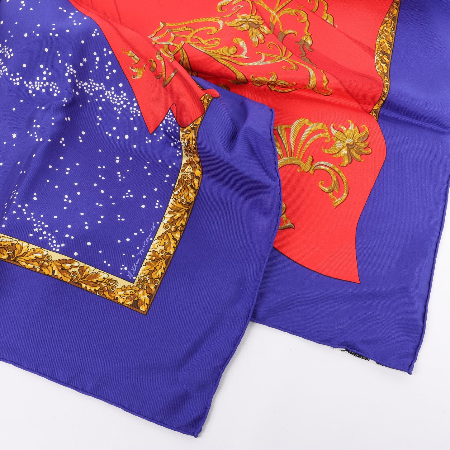 Hermès Carré 90 „Souvenirs de Paris“ Schal aus 100 % Seide in Blau