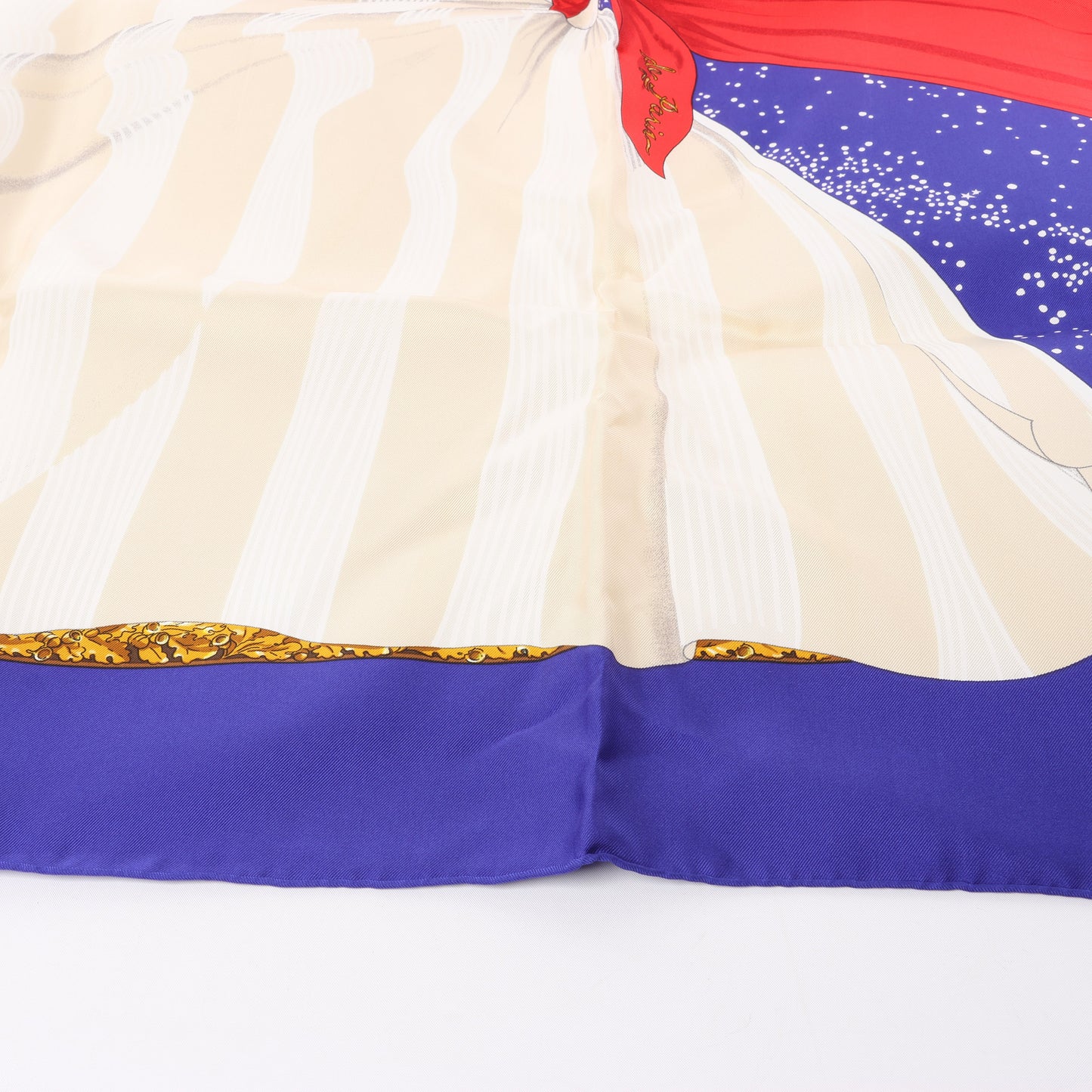 Hermès Carré 90 „Souvenirs de Paris“ Schal aus 100 % Seide in Blau