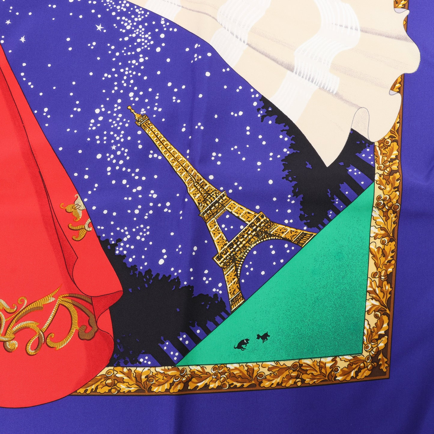 Hermès Carré 90 „Souvenirs de Paris“ Schal aus 100 % Seide in Blau