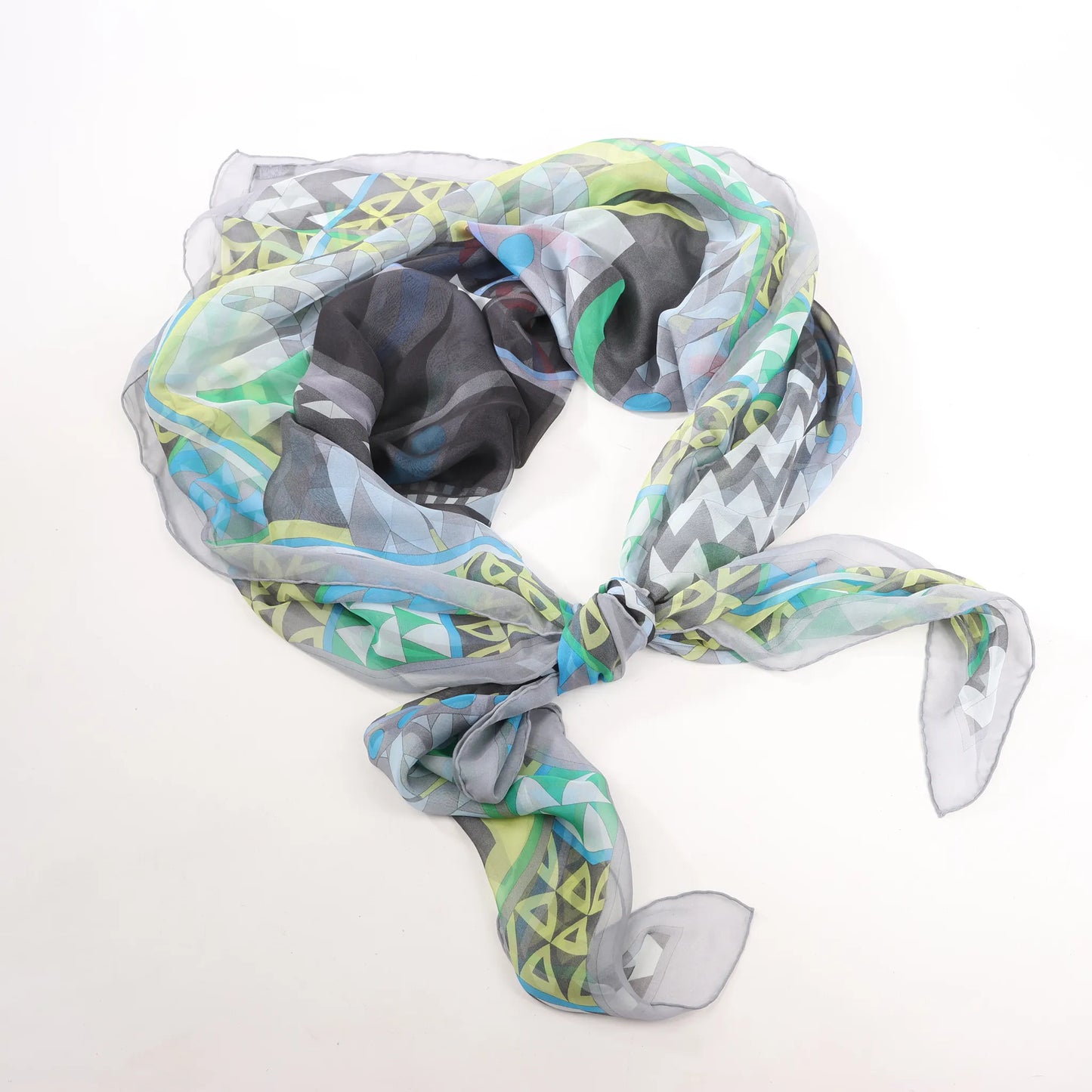 Hermès Carré 140 "CHEVAUX DE KARNAK" Silk handkerchief in Gray