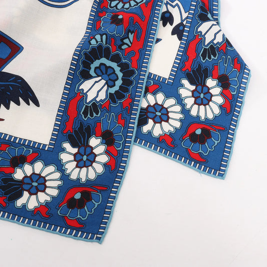 Hermès Carré 140 "PAISLEY FROM PAISLEY" Cashmere & Silk handkerchief in Navy Blue