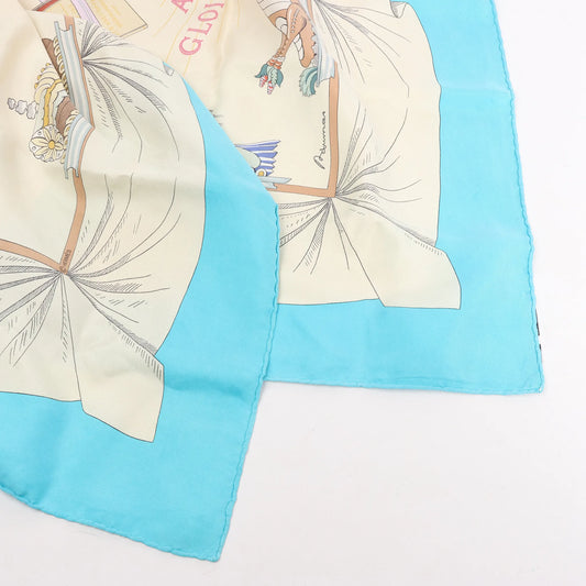 Hermès Carré 90 "A LA GLOIRE DE LA CUISINE FRANCAISE" Silk handkerchief in Blue