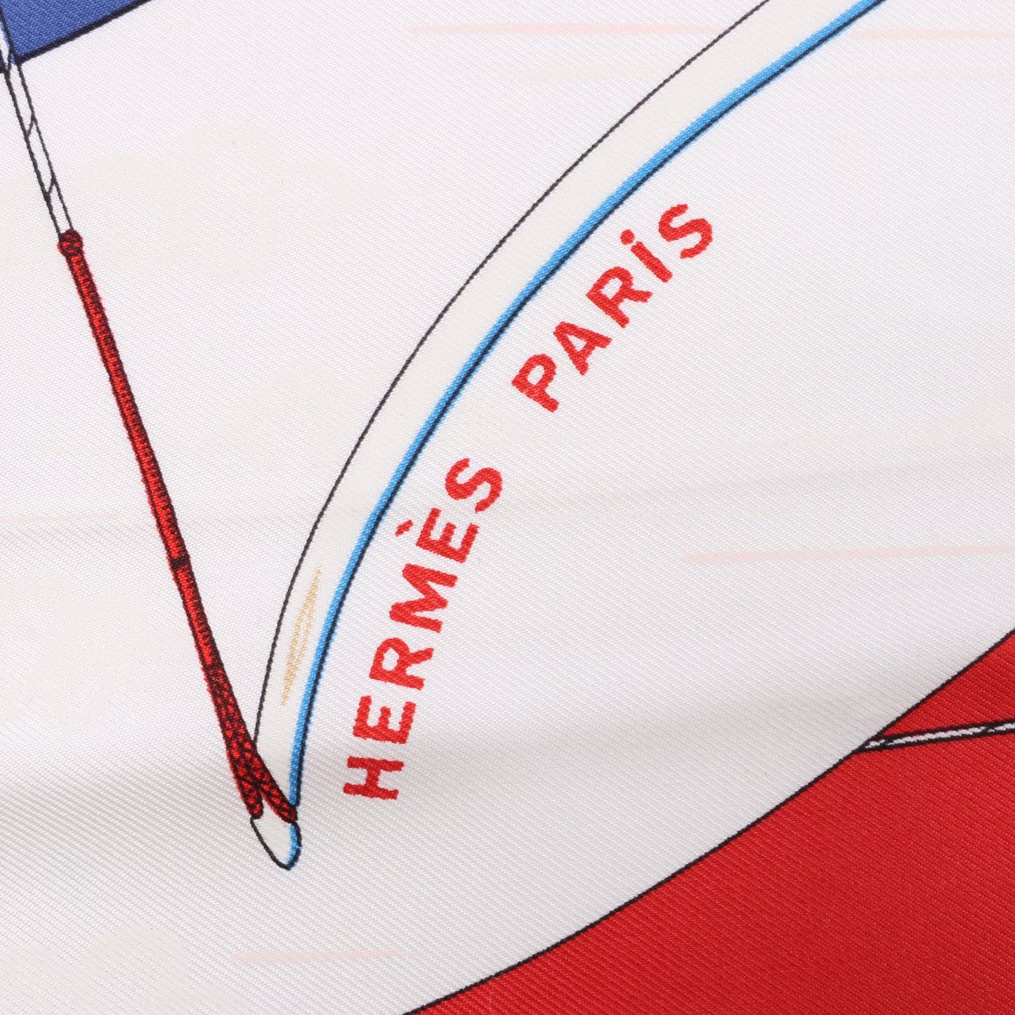 Hermès Carré 90 "ARCS EN CIEL" 100% Silk Scarf in Red x Blue