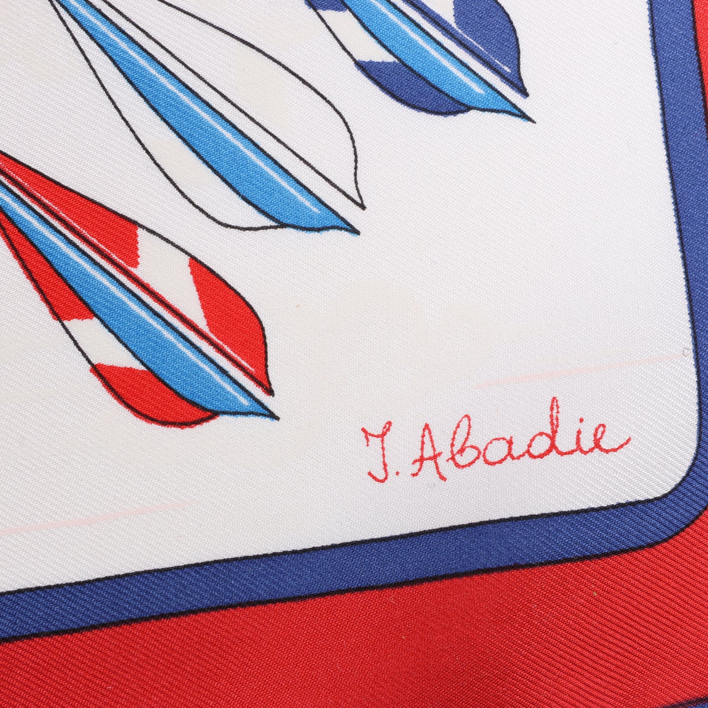 Hermès Carré 90 "ARCS EN CIEL" 100% Silk Scarf in Red x Blue