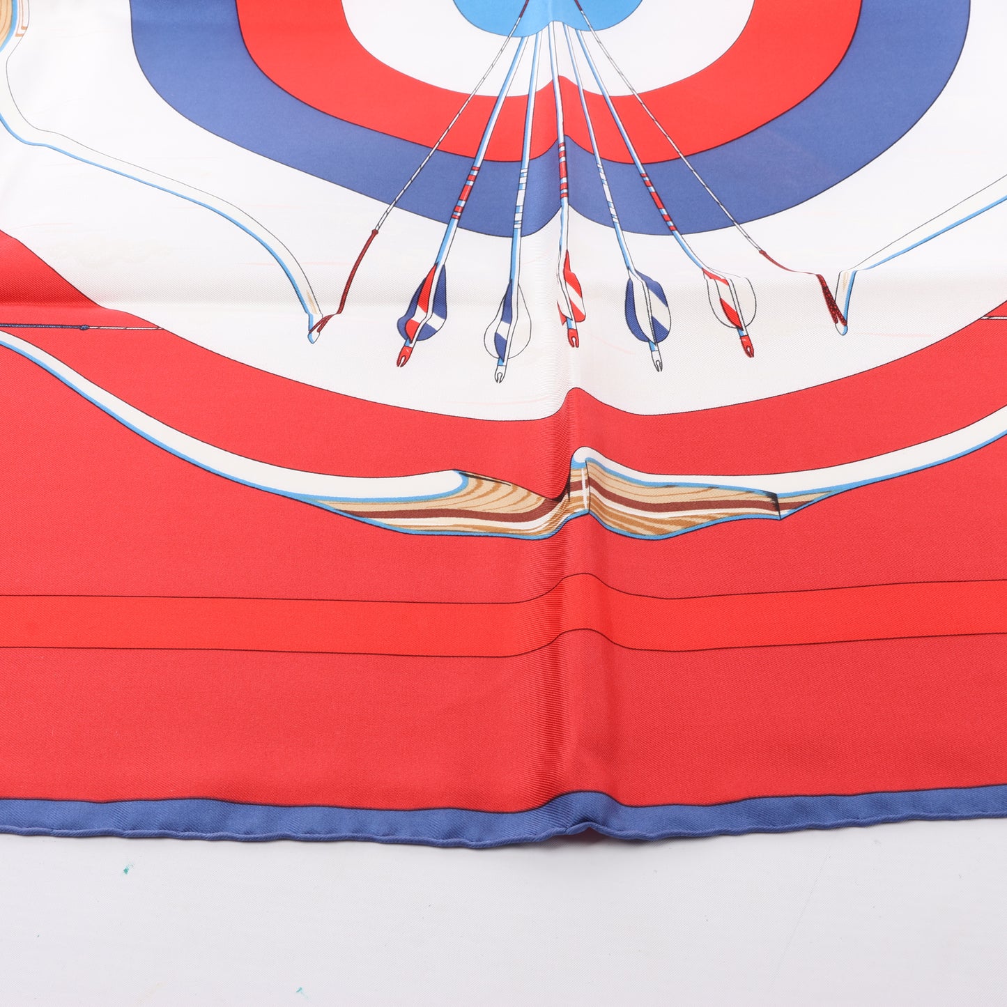 Hermès Carré 90 "ARCS EN CIEL" 100% Silk Scarf in Red x Blue