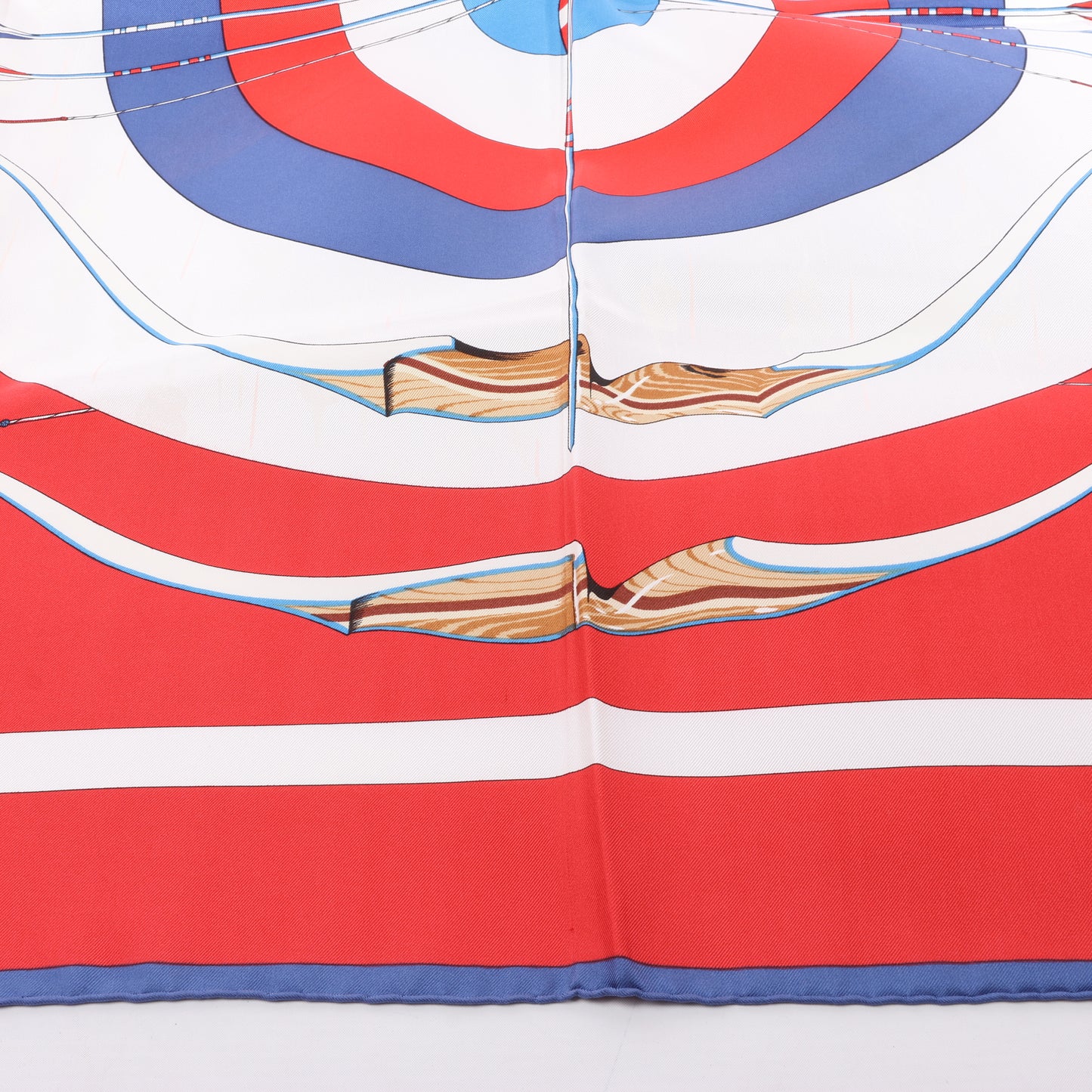 Hermès Carré 90 "ARCS EN CIEL" 100% Silk Scarf in Red x Blue
