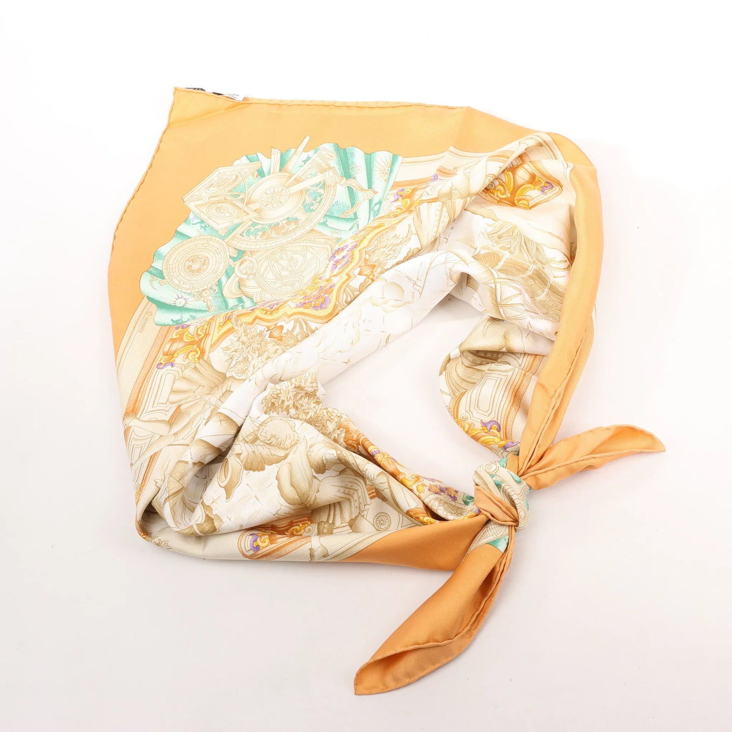 Hermès Carré 90 „AZVLEJOS“ Seidentaschentuch in Orange