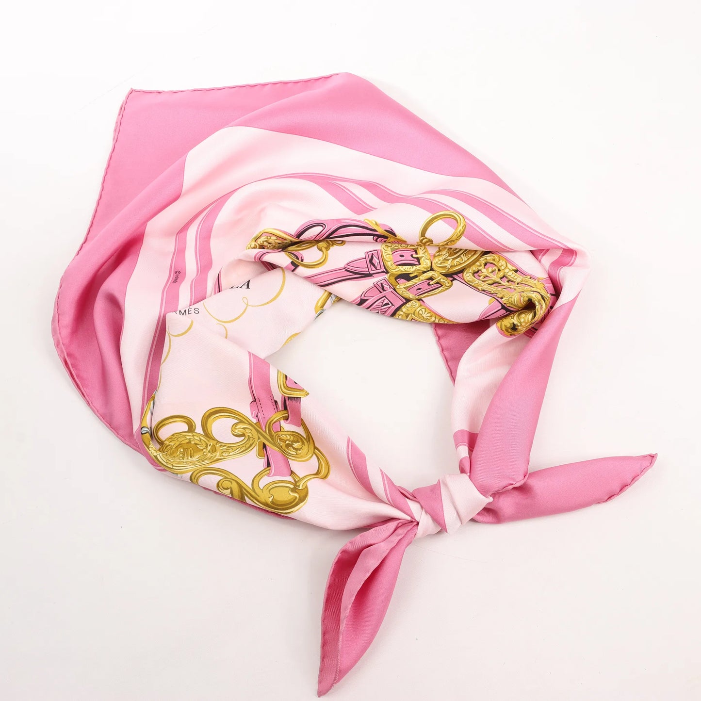 Hermès Carré 90 "BRIDES de GALA" Silk handkerchief in Pink