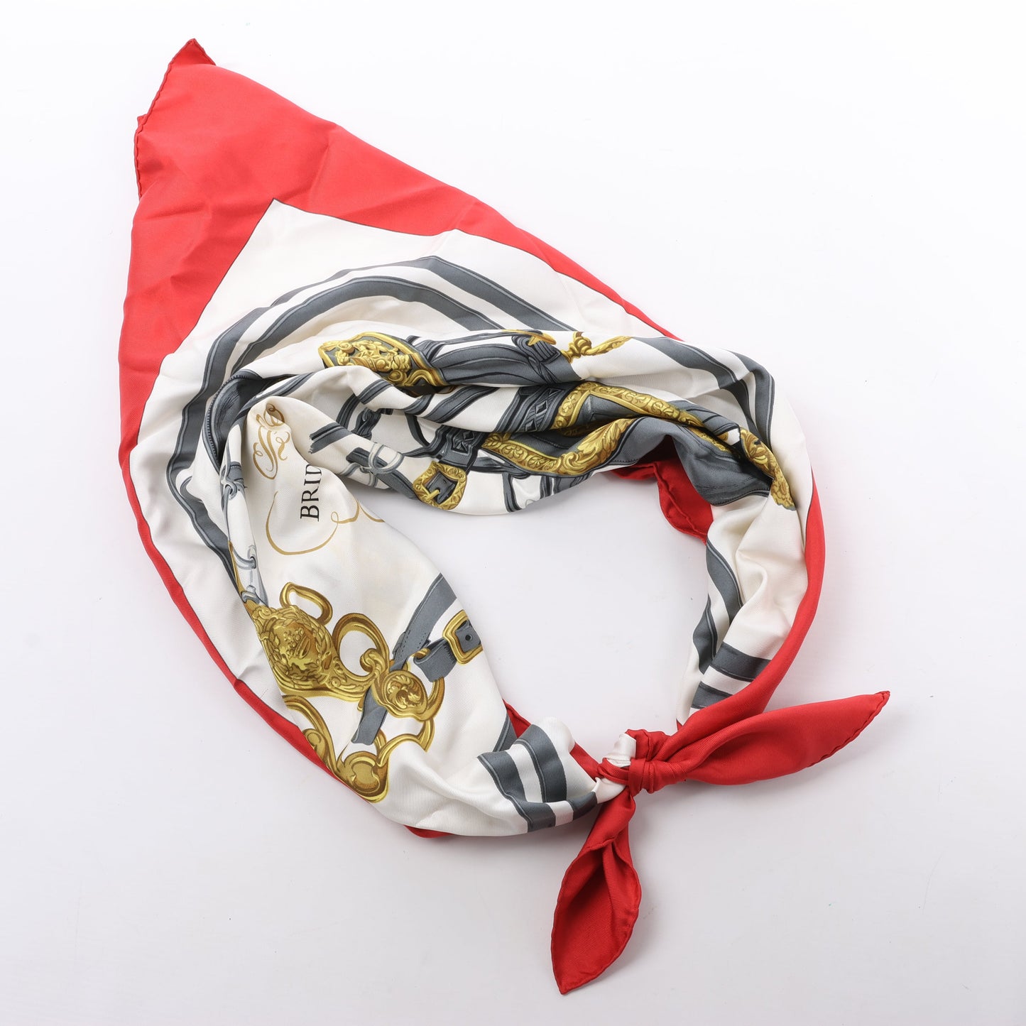 Hermès Carré 90 "BRIDES de GALA" 100% Silk Scarf in Red