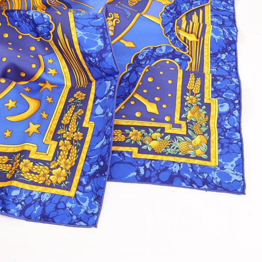 Hermès Carré 90 "CARPE DIEM" Silk handkerchief in Blue