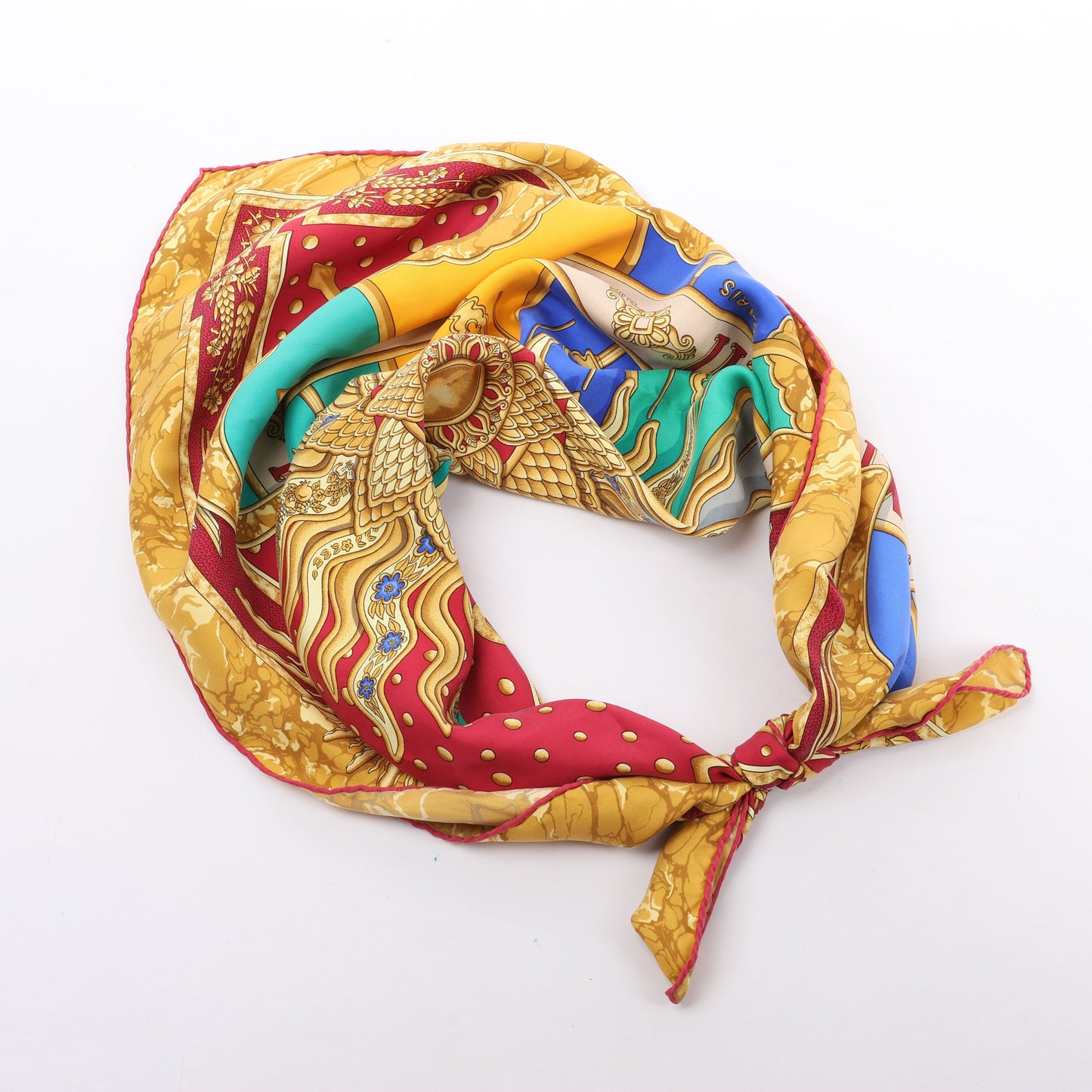 Hermès Carré 90 "CARPE DIEM" 100% Silk Scarf in Red