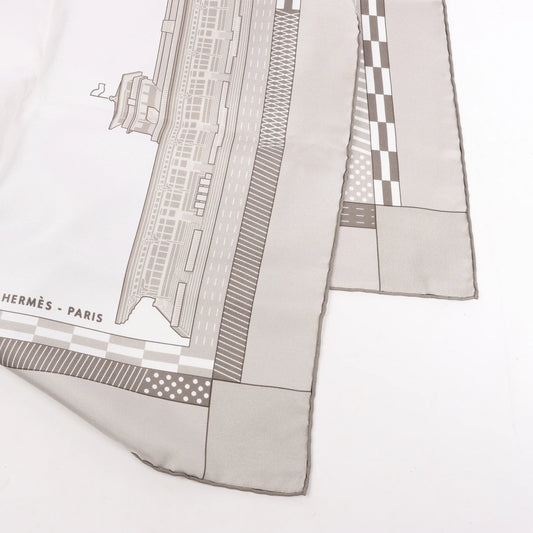 Hermès Carré 90 "CHEVAL DE COURSES" Silk handkerchief in Gray