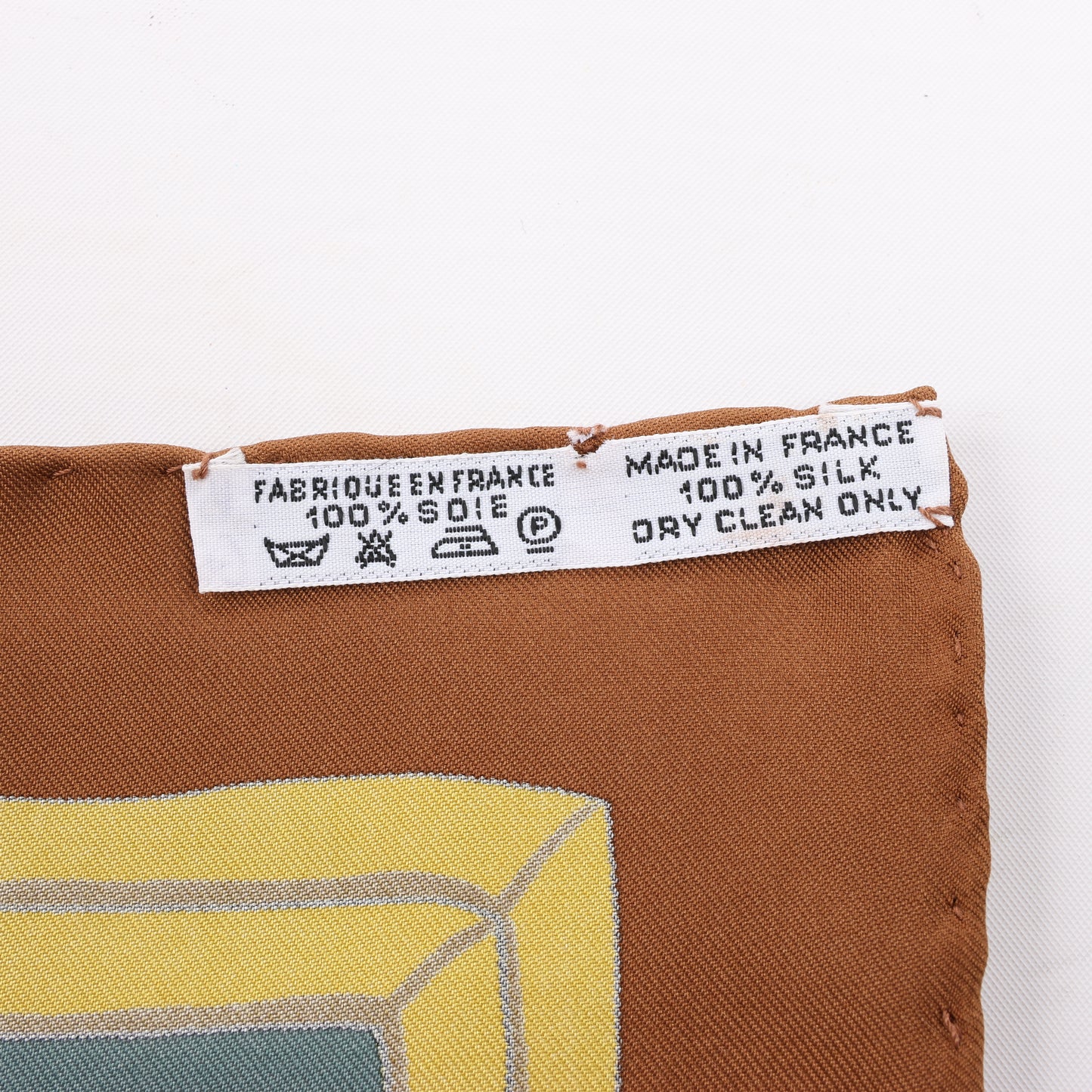 Hermès Carré 90 "Carriage and hat" 100% Silk Scarf in Brown
