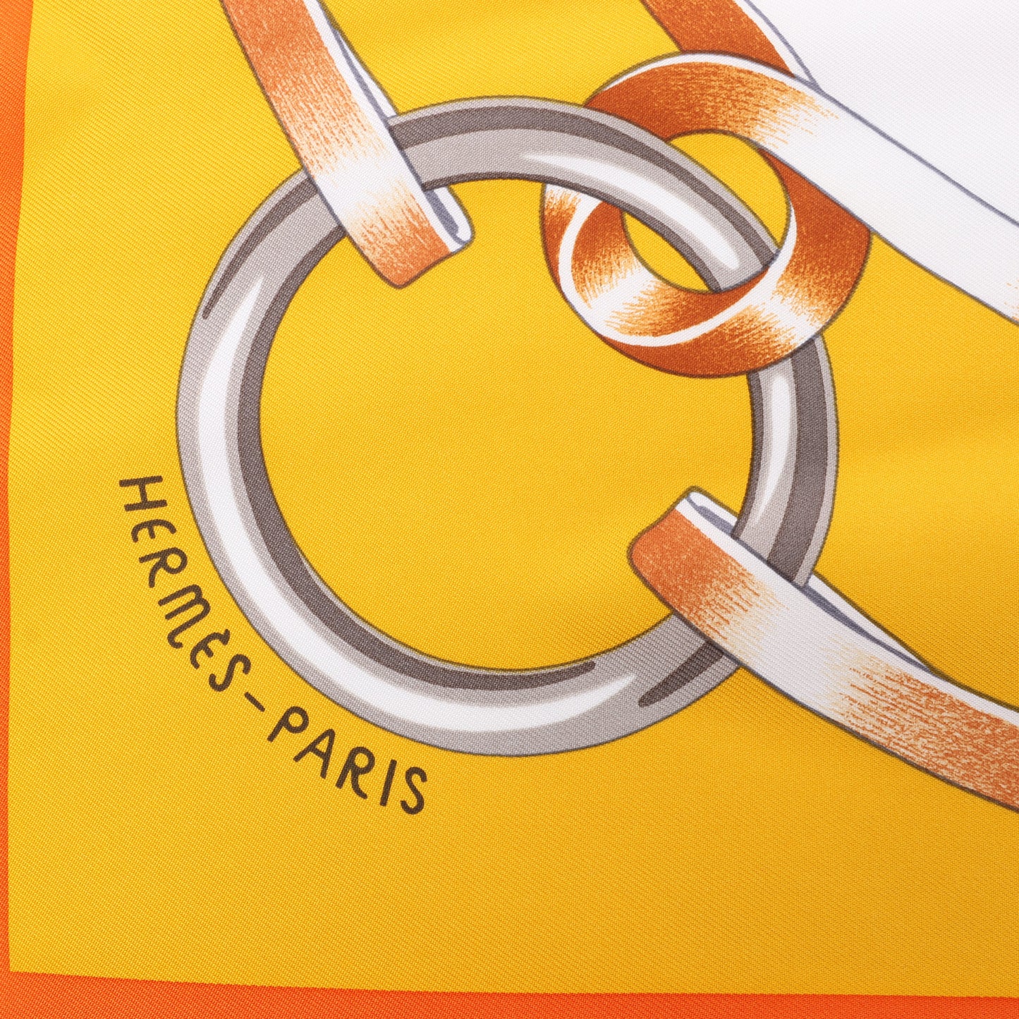Hermès Carré 90 " FIGURE ARTISTIQUE" 100% Silk Scarf in Orange
