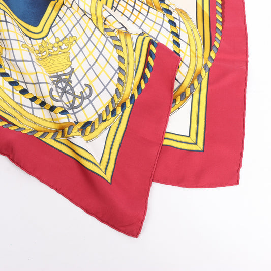 Hermès Carré 90 "GRANDE TENUE" Silk handkerchief in Burgundy