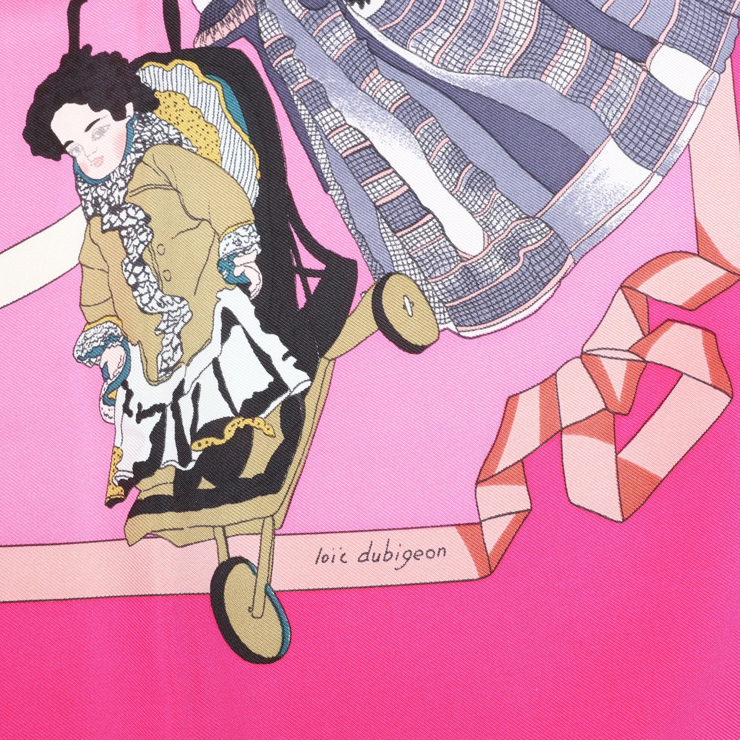 Hermès Carré 90 "HELLO DOLLY" Silk handkerchief in Pink