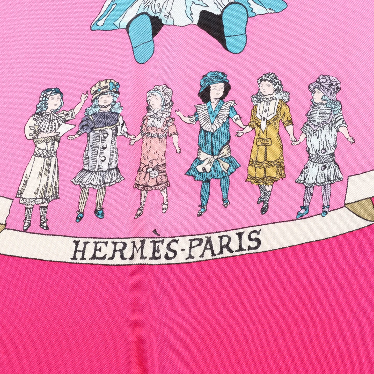 Hermès Carré 90 "HELLO DOLLY" Silk handkerchief in Pink