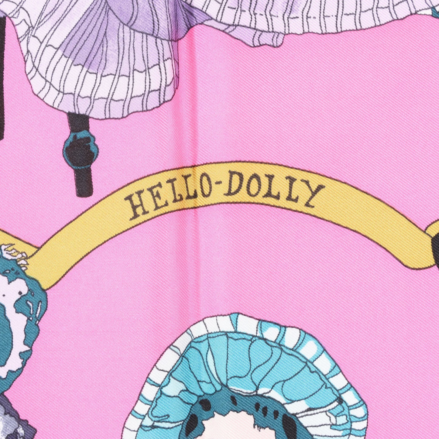 Hermès Carré 90 "HELLO DOLLY" Silk handkerchief in Pink