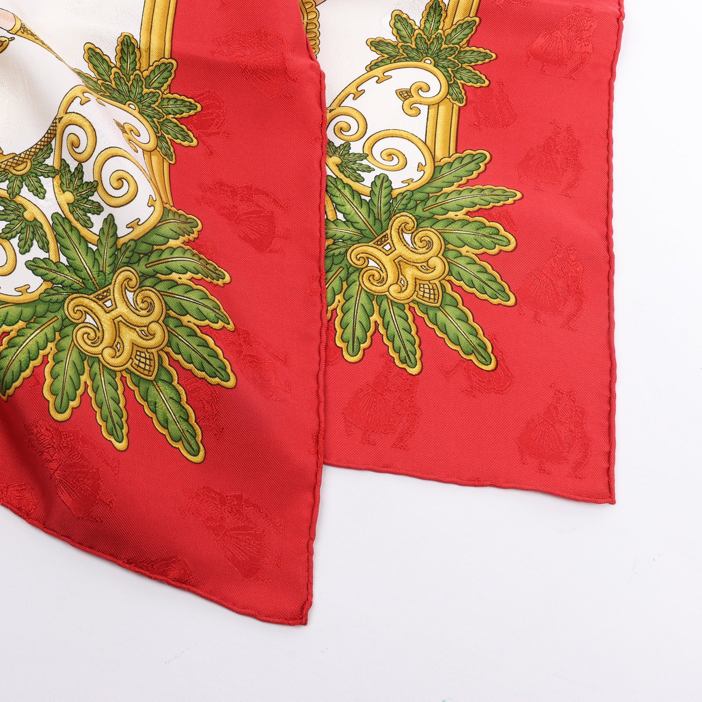 Hermès Carré 90 "Joies d’Hiver" 100% Silk Scarf in Red