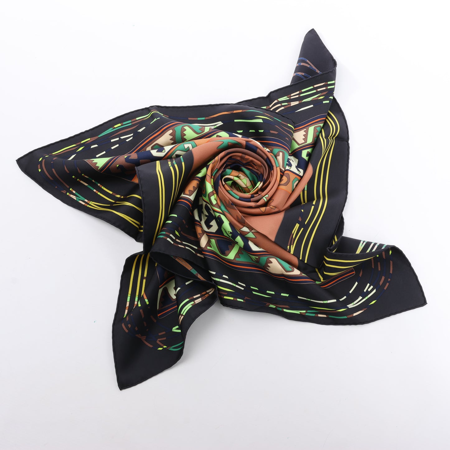 Hermès Carré 90 "KILIM" Silk handkerchief in Brown