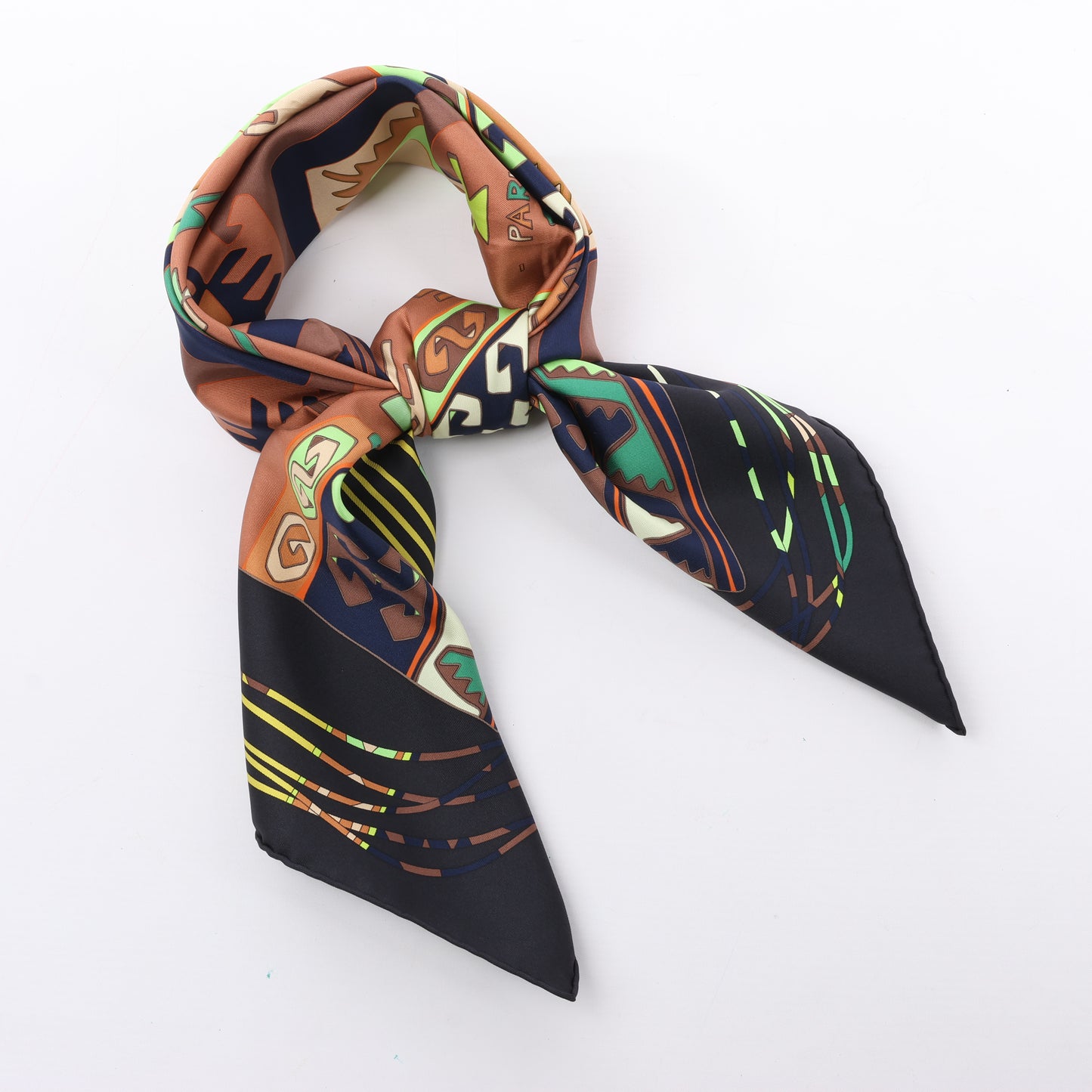 Hermès Carré 90 "KILIM" Silk handkerchief in Brown