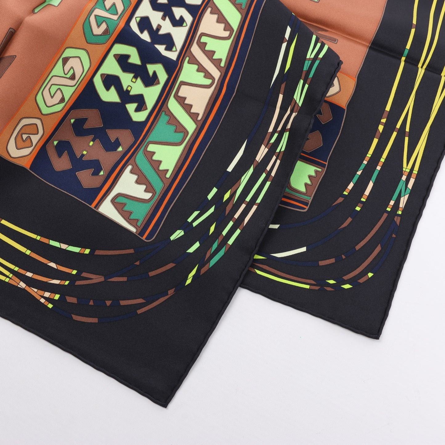 Hermès Carré 90 "KILIM" Silk handkerchief in Brown