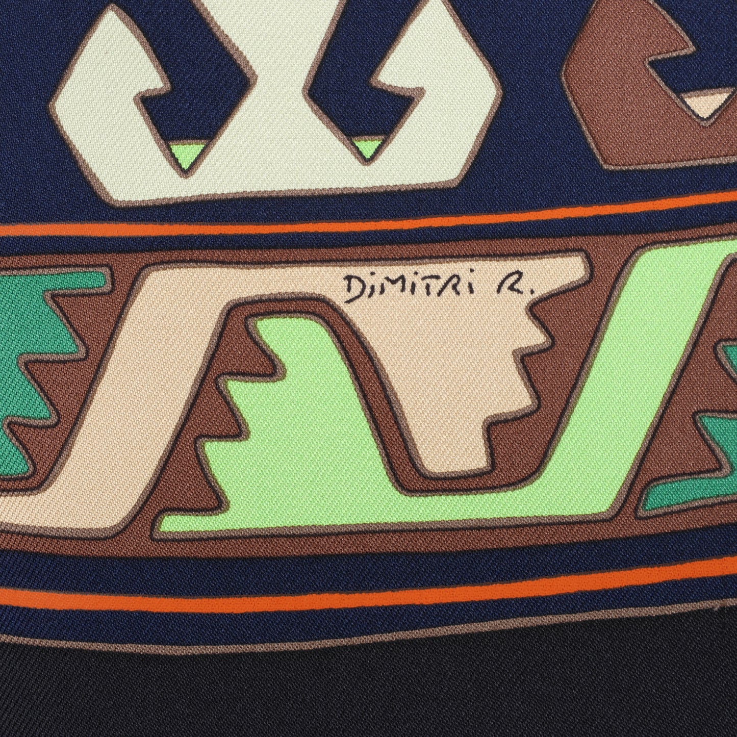 Hermès Carré 90 "KILIM" Silk handkerchief in Brown